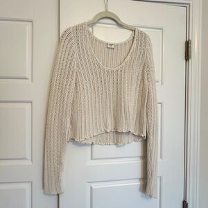 Abercrombie & Fitch Cream Scoop Neck Sweater